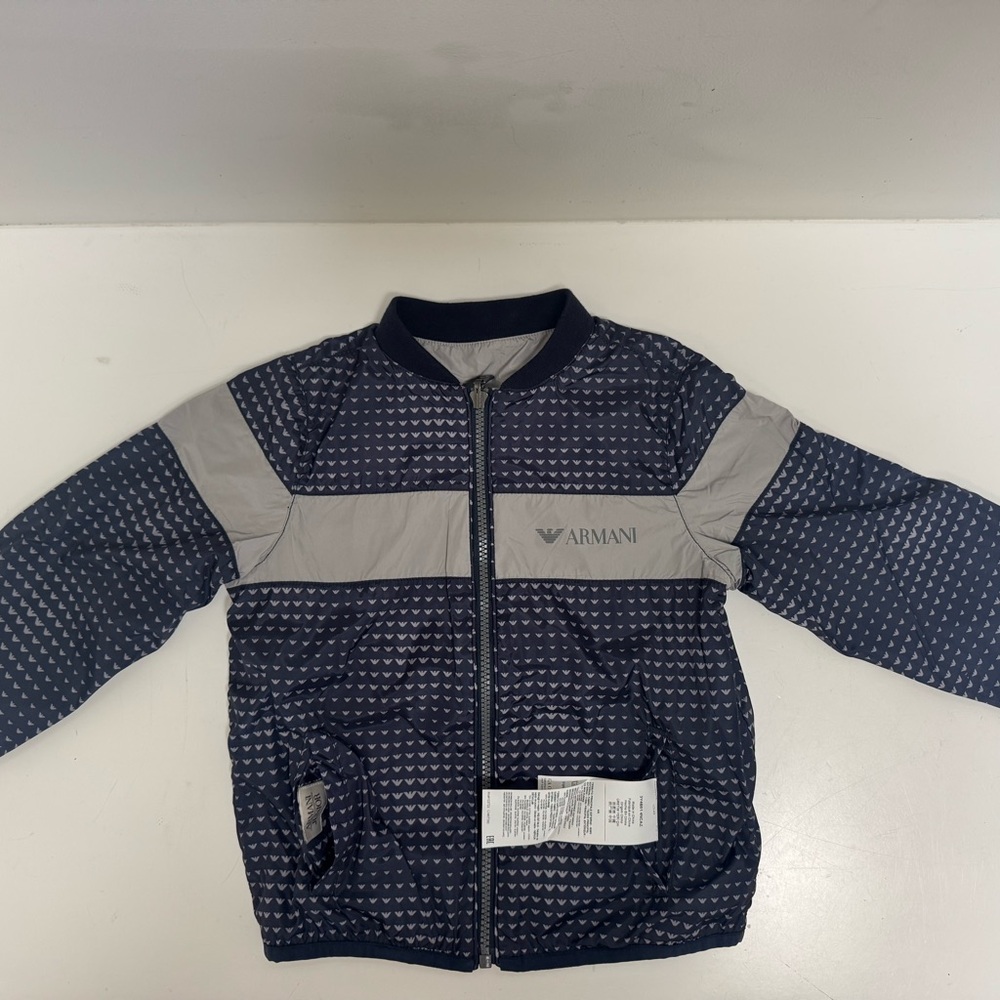 Armani Navy and Gray Patterned Jacket